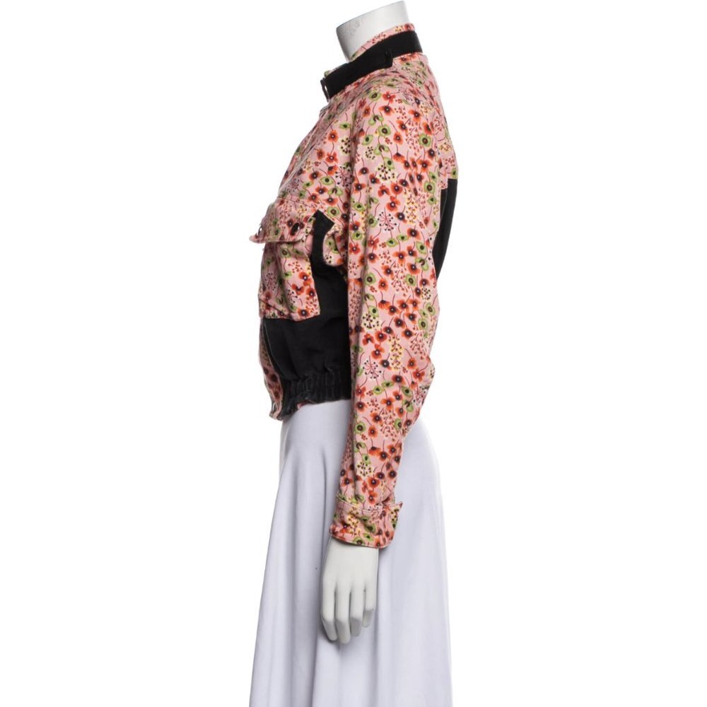ATLEIN Cropped Aviator Jacket Pink Floral Designer Womens FR 38 US 6 Med - Picture 3 of 7